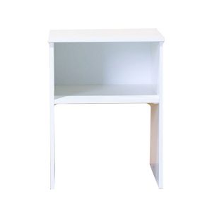 White Melamine Open Shelf Side Table